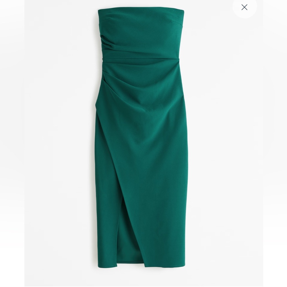 Dark Forest Green Strapless dress